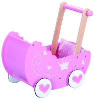 Stabiler Puppenwagen aus Sperrholz mit liebevollem Inhalt...