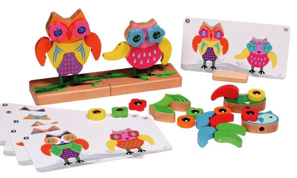 Magnetspiel Eule für Kinder - Fördert Feinmotorik und Farberkennung