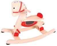 Klassisches Schaukelpferd aus Kautschukholz für...