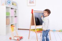 Magnetic Stand Board with Chalk and Whiteboard Side for Creative Ideas
