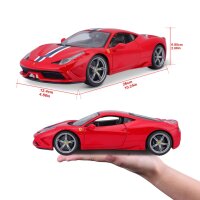 Ferrari R&P 458 Speciale 1/18 rot detailreiches Modellauto mit beweglichen Teilen