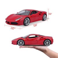 Ferrari R&P 488 GTB 1/18 rot - Detailliertes Modellauto mit beweglichen Teilen