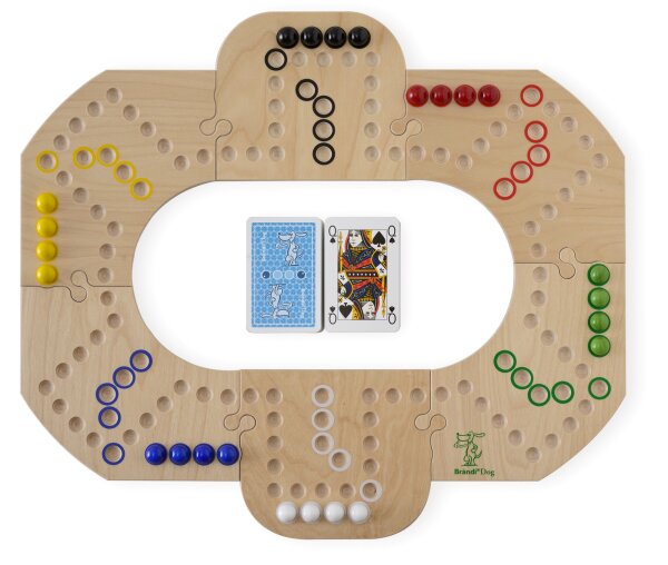 Brändi Dog 6er-Set Brettspiel für Taktik und Teamspaß mit Bridge-Karten