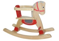 Klassisches Schaukelpferd aus massivem Kautschukholz für Kinder ab 1 Jahr