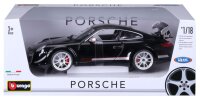 Porsche 911 GT3 RS 4.0 1/18 Black Model Car with Working Steering