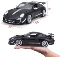 Porsche 911 GT3 RS 4.0 1/18 Black Model Car with Working Steering