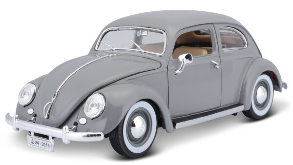Volkswagen Käfer 1955 1/18 grau Modellauto mit funktionierendem Steuer