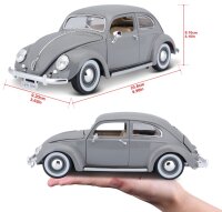 Volkswagen Käfer 1955 1/18 grau Modellauto mit funktionierendem Steuer
