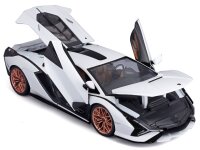Lamborghini Sian FKP 37 1/18 Model Car White with Opening Doors and Steering