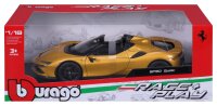 Ferrari R&P SF90 Spider 1/18 Gold Modellauto mit beweglichen Teilen und Federung