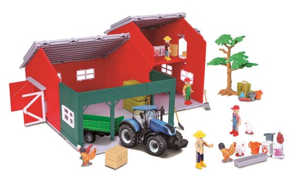 Bburago Coole Scheune mit Traktor und Zubehör aus Zinkguss für Kinder