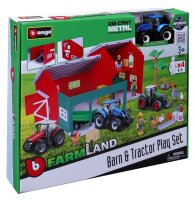 Bburago Coole Scheune mit Traktor und Zubehör aus Zinkguss für Kinder