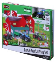 Bburago Coole Scheune mit Traktor und Zubehör aus Zinkguss für Kinder
