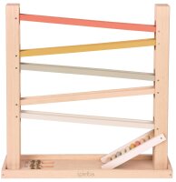 Klassische Kugelbahn aus FSC-Holz mit 6 bunten Murmeln...
