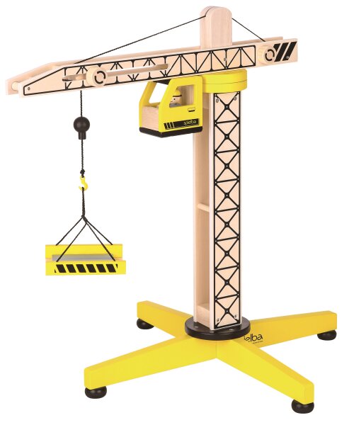 Baukran mit Figur aus 100% FSC-zertifiziertem Holz für kreatives Spielen