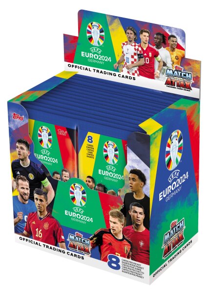 Euro 2024 Sammelkarten 36er-Display von Topps Match Attax mit 288 Karten