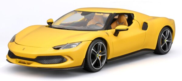 Ferrari R&P 296 GTB 1/18 Gelb Detailiertes Modellauto mit Öffnenden Teilen