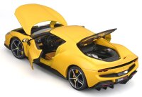 Ferrari R&P 296 GTB 1/18 Gelb Detailiertes Modellauto mit Öffnenden Teilen