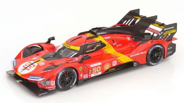 Ferrari 499P LMH 2023 1/18 rot detailgetreues Modellauto mit beweglichen Teilen