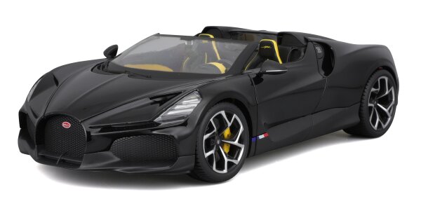 Bugatti Mistral 1/18 schwarz Modellauto mit funktionierendem Steuer und Öffnungsfunktionen