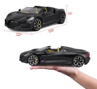 Bugatti Mistral 1/18 schwarz Modellauto mit funktionierendem Steuer und Öffnungsfunktionen