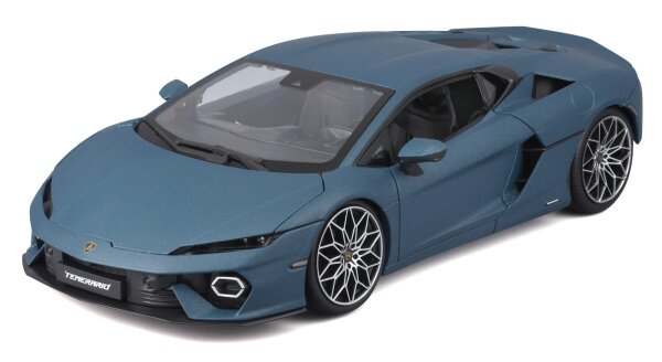 Lamborghini Temerario 1/18 blau Modellauto mit funktionierendem Steuer und Öffnungen