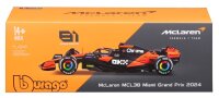 McLaren F1 MCL38 1/24 Modell Oscar Piastri 2024 von Bburago, detailgetreu