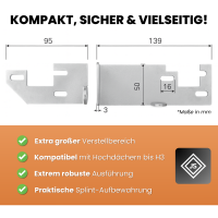 Hecktürverriegelung für Fiat Ducato Schwarz ab Baujahr 2006