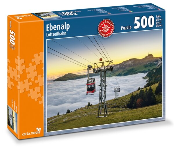 Puzzle 500 Teile Luftseilbahn Ebenalp von Carta Media 49.3 x 36.2 cm
