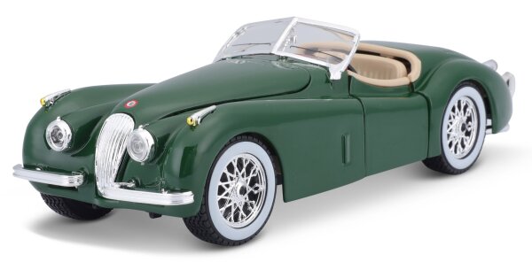 Jaguar XK 120 Roadster 1951 grün 1/24 Modellauto mit funktionierendem Steuer