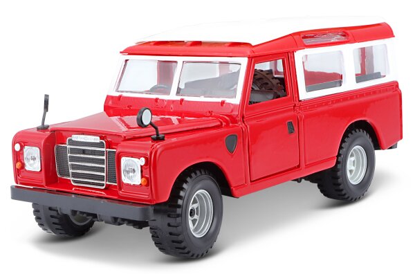 Land Rover Series II 1/24 rot hochwertiges Modellauto mit funktionierendem Steuer
