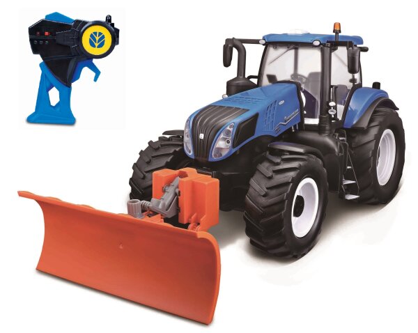 Maisto RC New Holland T8.320 Traktor mit Schneepflug 1:16 - Voll Funktionsfähig