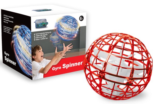 Tech Gyro Spinner Flying Ball rot mit LED und Fernbedienung für coole Tricks