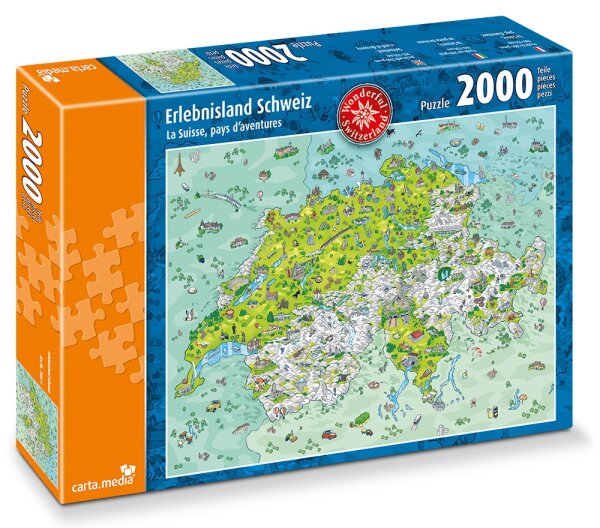 Puzzle 2000 Teile Erlebnisland Schweiz 98 x 75 cm von Carta Media