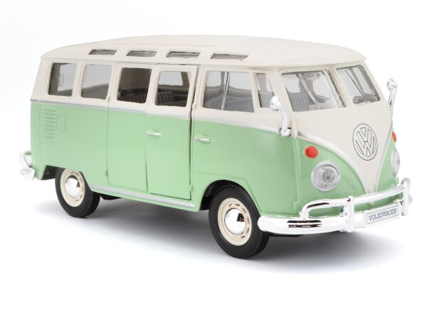 Volkswagen Bulli T1 Samba Van Green 1/24 Model Car by Maisto