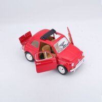 Fiat 500 L 1968 1/24 Red Model Car with Opening Doors and...