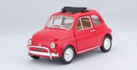 Fiat 500 L 1968 1/24 Rot Modellauto mit Öffnenden Türen und Steuer