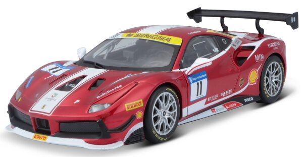 Ferrari Racing 488 Challenge 1/24 rot detailgetreues Modellauto aus Zinkguss