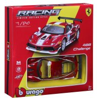 Ferrari 488 Challenge Bausatz 1/24 rot von Bburago - Detailgetreues Modell