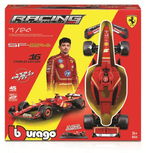 Ferrari F1 SF-24 1/24 Modellbausatz Leclerc 2024 - Metall, schraubbar und steckbar