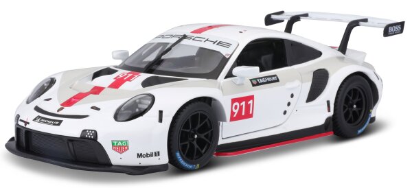 Porsche 911 RSR GT 1:24 Modellauto Weiss mit Öffnenden Türen und Steuer
