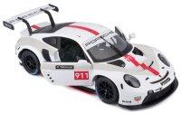Porsche 911 RSR GT 1:24 Modellauto Weiss mit Öffnenden Türen und Steuer
