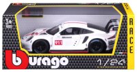 Porsche 911 RSR GT 1:24 Modellauto Weiss mit Öffnenden Türen und Steuer