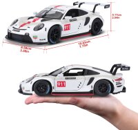 Porsche 911 RSR GT 1:24 Modellauto Weiss mit Öffnenden Türen und Steuer