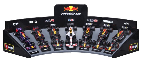 F1 7er-Set Displaykurve Red Bull Racing 1:43 mit 7 Modellen von 2013 bis 2024