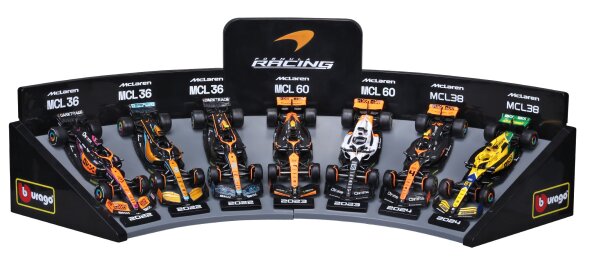 F1 7er-Set McLaren Displaykurve 1:43 mit 7 Formel 1-Autos 2022-2024