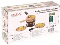 Nachhaltiges Fondue Set mit Teller und Gabeln für Kinder und Familie