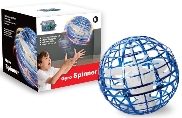 Tech Gyro Spinner Flying Ball blau mit LED und Fernbedienung für coole Tricks
