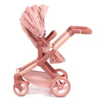 Kombi-Puppenwagen Xeo altrosa mit höhenverstellbarem Griff und Schwenkschieber