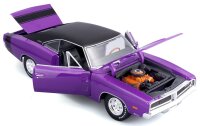 Dodge Charger R/T 1969 1/18 Modellauto violett von Maisto lizenziert und detailgetreu